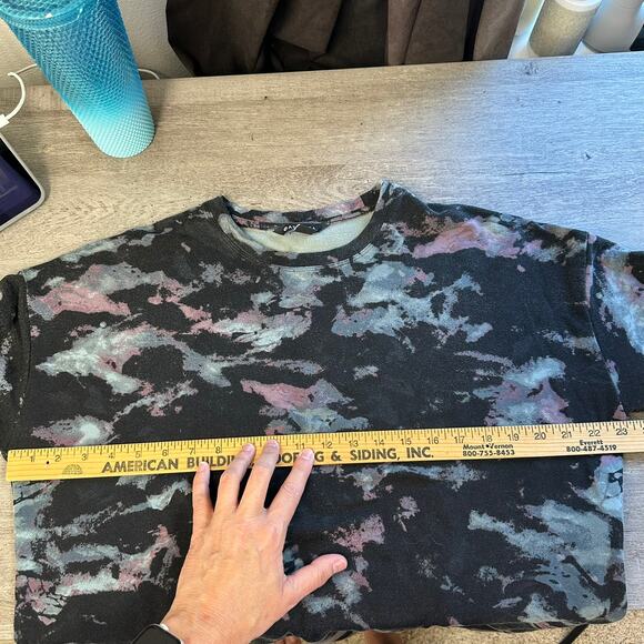 Athleta Balance Pullover Sweatshirt Purple Black Tie Dye Med - Picture 7 of 9